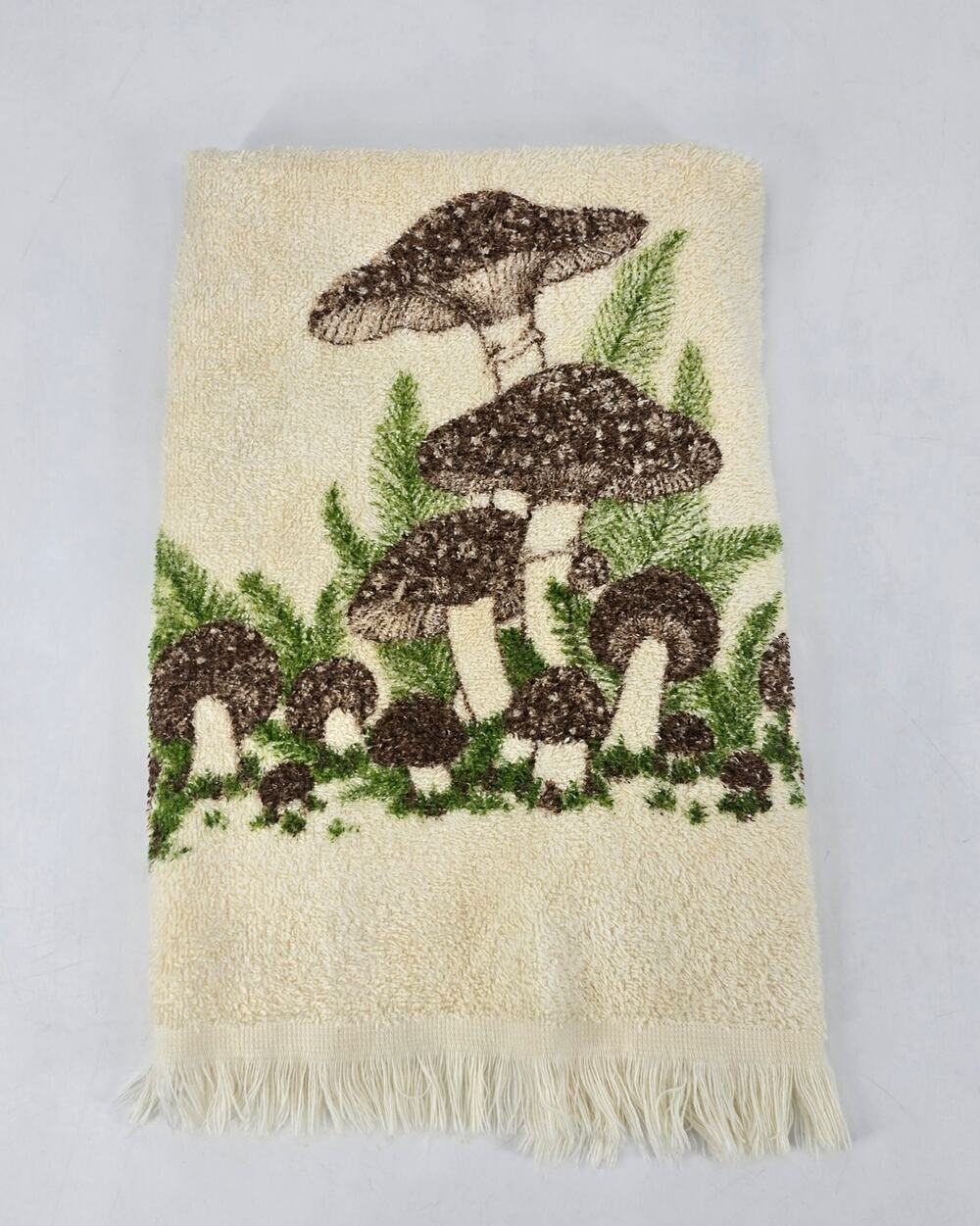 Vintage Mushroom Hand Towel Cottagecore Forest Bath/Kitchen Boho Woodland